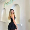 Vestido Corto Falda Globo Luna - Elegancia Exclusiva